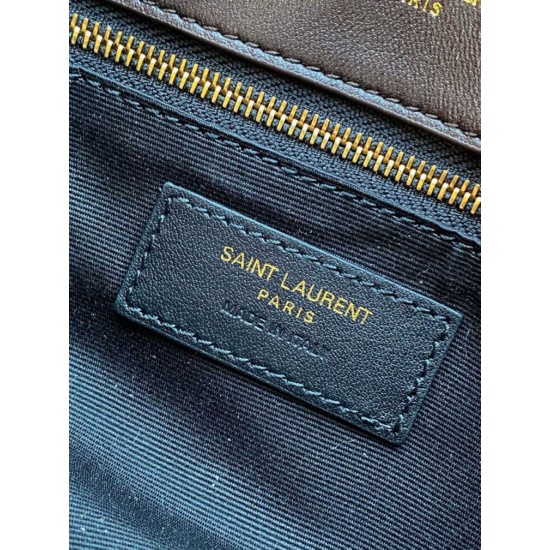 Top Replica YSL Saint Laurent Mini Loulou Puffer Shoulder Bag, Coffee