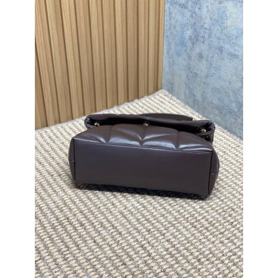 Top Replica YSL Saint Laurent Medium Loulou Puffer Shoulder Bag, Coffee