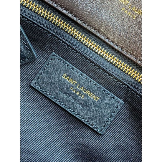 Top Replica YSL Saint Laurent Medium Loulou Puffer Shoulder Bag, Coffee
