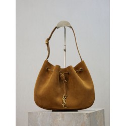 Top Replica YSL Saint Laurent PARIS VII Small Hobo Bag, Yellow Suede