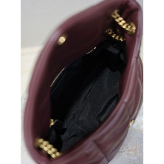 Super Clone Replica YSL Saint Laurent Small Loulou Puffer Shoulder Bag, Maroon Nappa Top Replica YSL Saint Laurent Small Loulou Puffer Shoulder Bag, Maroon Nappa
