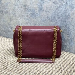 Super Clone Replica YSL Saint Laurent Jamie Medium Shoulder Bag, Burgundy Top Replica YSL Saint Laurent Jamie Medium Shoulder Bag, Burgundy