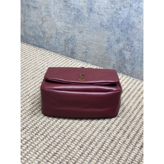 Super Clone Replica YSL Saint Laurent Jamie Medium Shoulder Bag, Burgundy Top Replica YSL Saint Laurent Jamie Medium Shoulder Bag, Burgundy
