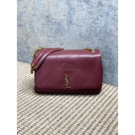 Super Clone Replica YSL Saint Laurent Jamie Medium Shoulder Bag, Burgundy Top Replica YSL Saint Laurent Jamie Medium Shoulder Bag, Burgundy
