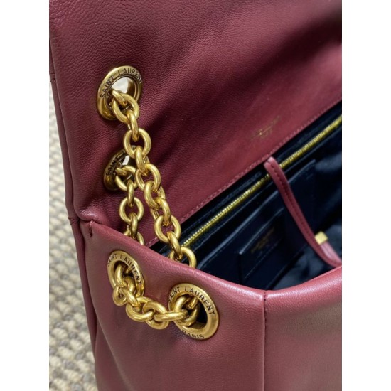 Super Clone Replica YSL Saint Laurent Jamie Medium Shoulder Bag, Burgundy Top Replica YSL Saint Laurent Jamie Medium Shoulder Bag, Burgundy