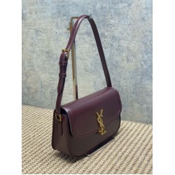 Top Replica YSL Saint Laurent Solferino Box Medium Shoulder Bag, Burgundy