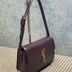 Top Replica YSL Saint Laurent Solferino Box Medium Shoulder Bag, Burgundy