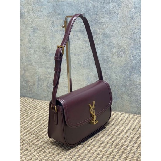 Top Replica YSL Saint Laurent Solferino Box Medium Shoulder Bag, Burgundy