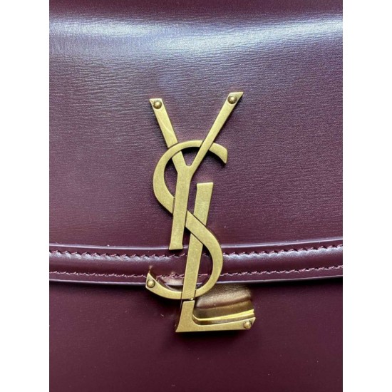 Top Replica YSL Saint Laurent Solferino Box Medium Shoulder Bag, Burgundy