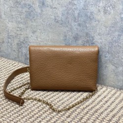 Top Replica YSL Saint Laurent Mini Calypso Classic Shoulder Bag with Chain, Brown
