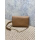 Top Replica YSL Saint Laurent Mini Calypso Classic Shoulder Bag with Chain, Brown