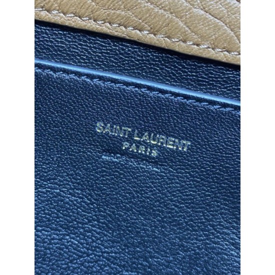 Top Replica YSL Saint Laurent Mini Calypso Classic Shoulder Bag with Chain, Brown