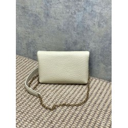Super Clone Replica YSL Saint Laurent Mini Calypso Classic Shoulder Bag with Chain, Beige Top Replica YSL Saint Laurent Mini Calypso Classic Shoulder Bag with Chain, Beige