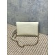Top Replica YSL Saint Laurent Mini Calypso Classic Shoulder Bag with Chain, Beige
