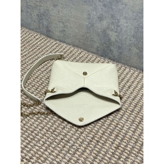Top Replica YSL Saint Laurent Mini Calypso Classic Shoulder Bag with Chain, Beige