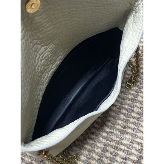 Top Replica YSL Saint Laurent Mini Calypso Classic Shoulder Bag with Chain, Beige