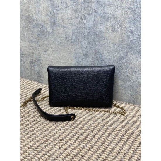 Top Replica YSL Saint Laurent Mini Calypso Classic Shoulder Bag with Chain, Black