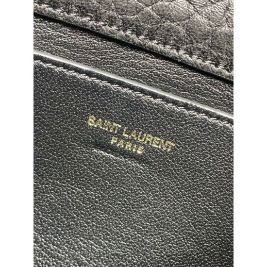 Top Replica YSL Saint Laurent Mini Calypso Classic Shoulder Bag with Chain, Black