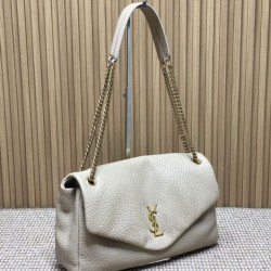 Top Replica YSL Saint Laurent Calypso Large Shoulder Bag in Beige