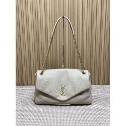 Top Replica YSL Saint Laurent Calypso Large Shoulder Bag in Beige