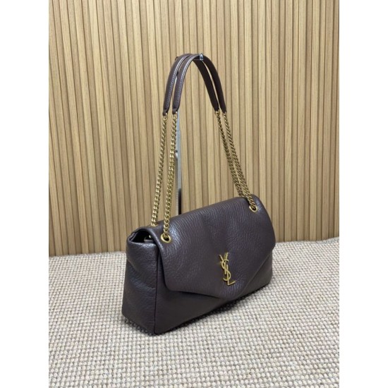 Super Clone Replica YSL Saint Laurent Calypso Large Shoulder Bag in Coffee Top Replica YSL Saint Laurent Calypso Large Shoulder Bag in Coffee