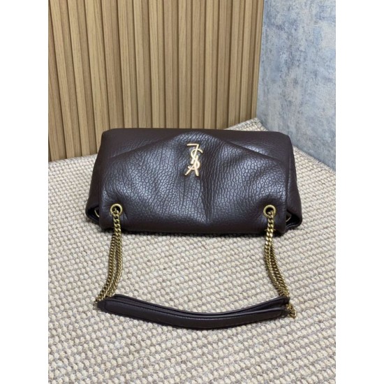 Super Clone Replica YSL Saint Laurent Calypso Large Shoulder Bag in Coffee Top Replica YSL Saint Laurent Calypso Large Shoulder Bag in Coffee