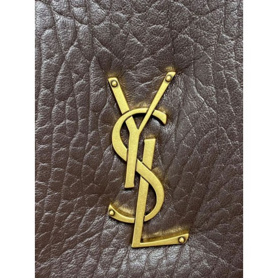 Super Clone Replica YSL Saint Laurent Calypso Large Shoulder Bag in Coffee Top Replica YSL Saint Laurent Calypso Large Shoulder Bag in Coffee