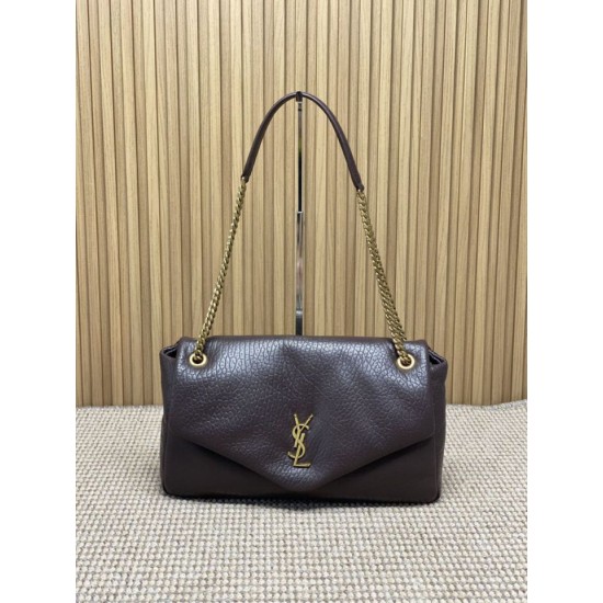 Super Clone Replica YSL Saint Laurent Calypso Large Shoulder Bag in Coffee Top Replica YSL Saint Laurent Calypso Large Shoulder Bag in Coffee