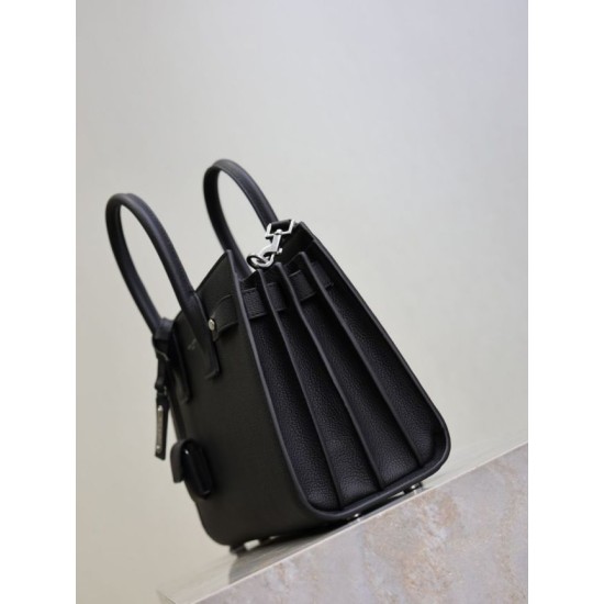 Super Clone Replica YSL Saint Laurent Sac de Jour Small/Medium/Large Tote Bag in Black with Silver Hardware Top Replica YSL Saint Laurent Sac de Jour Small/Medium/Large Tote Bag in Black with Silver Hardware