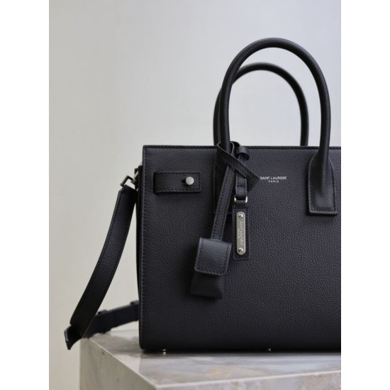 Super Clone Replica YSL Saint Laurent Sac de Jour Small/Medium/Large Tote Bag in Black with Silver Hardware Top Replica YSL Saint Laurent Sac de Jour Small/Medium/Large Tote Bag in Black with Silver Hardware
