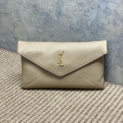 Top Replica YSL Saint Laurent Cassandre Large Clutch Bag in Apricot
