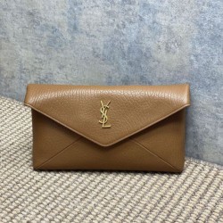 Top Replica YSL Saint Laurent Cassandre Large Clutch Bag in Brown