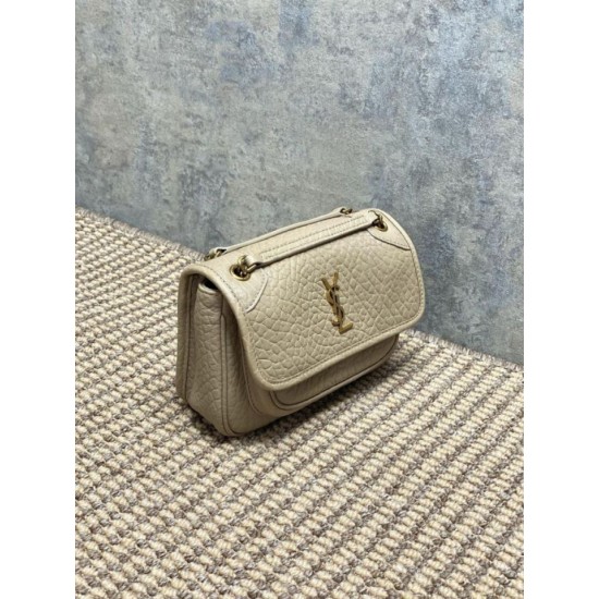 Top Replica YSL Saint Laurent Mini Classic Niki 18cm Shoulder Bag in Apricot