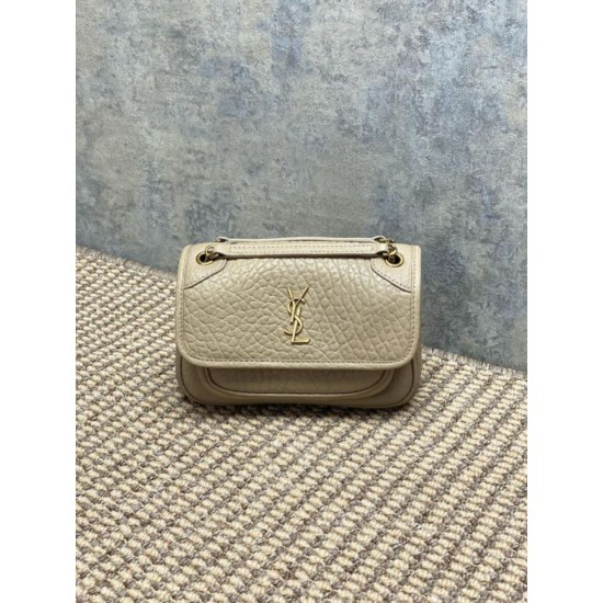 Top Replica YSL Saint Laurent Mini Classic Niki 18cm Shoulder Bag in Apricot