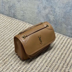 Top Replica YSL Saint Laurent Mini Classic Niki 18cm Shoulder Bag in Brown