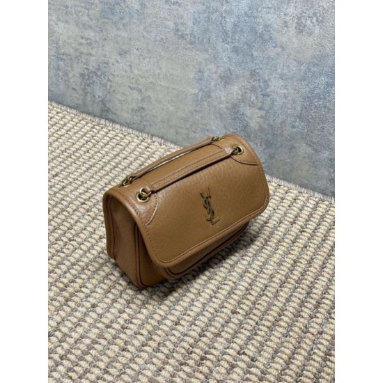 Top Replica YSL Saint Laurent Mini Classic Niki 18cm Shoulder Bag in Brown