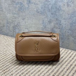 Top Replica YSL Saint Laurent Mini Classic Niki 18cm Shoulder Bag in Brown