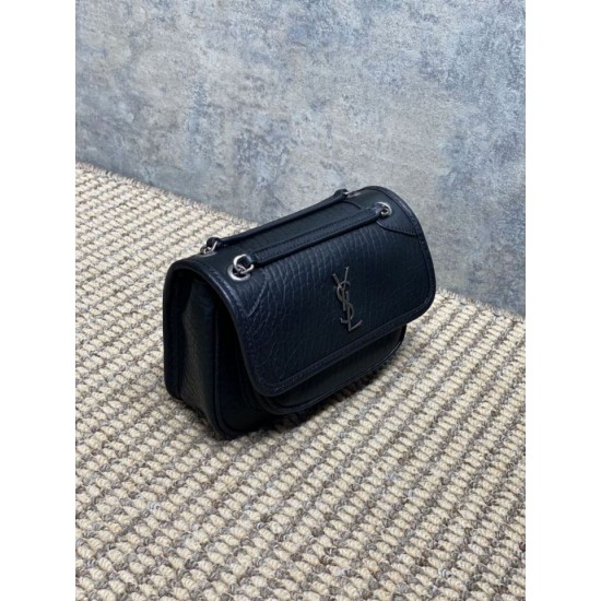 Top Replica YSL Saint Laurent Mini Classic Niki 18cm Shoulder Bag in Black
