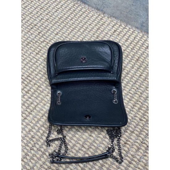Top Replica YSL Saint Laurent Mini Classic Niki 18cm Shoulder Bag in Black