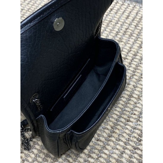 Top Replica YSL Saint Laurent Mini Classic Niki 18cm Shoulder Bag in Black