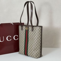 Top Replica Gucci Ophidia Medium Tote Bag in Brown GG Canvas 834465