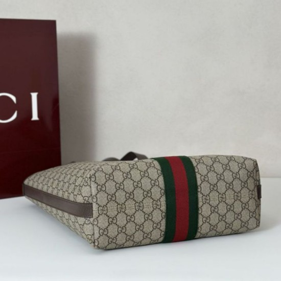 Top Replica Gucci Ophidia Medium Tote Bag in Brown GG Canvas 834465