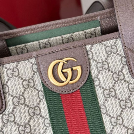 Top Replica Gucci Ophidia Medium Tote Bag in Brown GG Canvas 834465