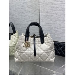 Top Replica Dior Toujours Small/Medium/Large Tote Bags in Macrocannage Calfskin in White