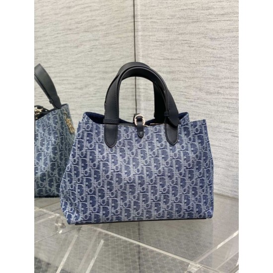 Top Replica Dior Toujours Small/Medium/Large Tote Bag in Denim Blue