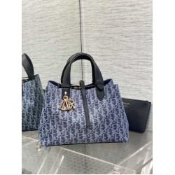 Top Replica Dior Toujours Small/Medium/Large Tote Bag in Denim Blue