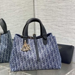 Top Replica Dior Toujours Small/Medium/Large Tote Bag in Denim Blue