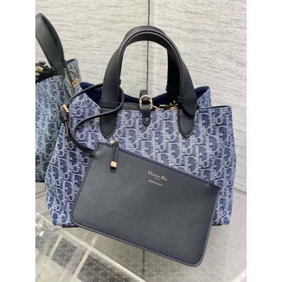 Top Replica Dior Toujours Small/Medium/Large Tote Bag in Denim Blue
