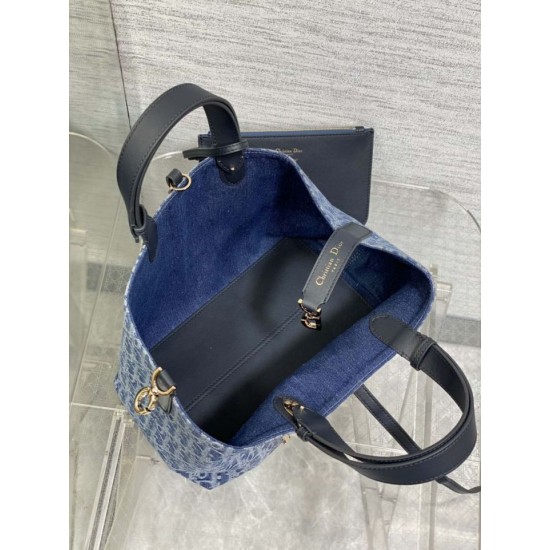Top Replica Dior Toujours Small/Medium/Large Tote Bag in Denim Blue