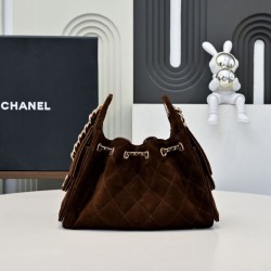 Top Replica Chanel 25 AS5631 Small Hobo Bag in Dark Red Suede